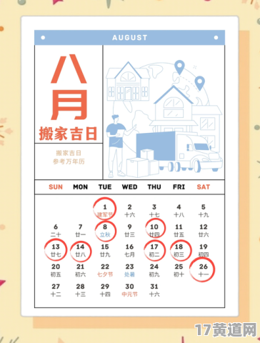 农历七月8月搬家，哪天最吉利？